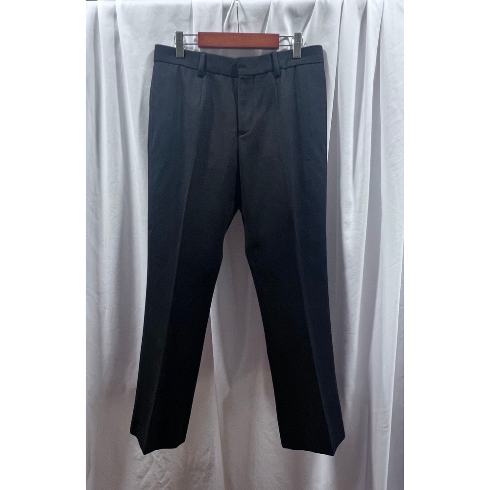 Burberry London Women's Black Wool Blend Straight Leg Dress Pants Size 46 Italy